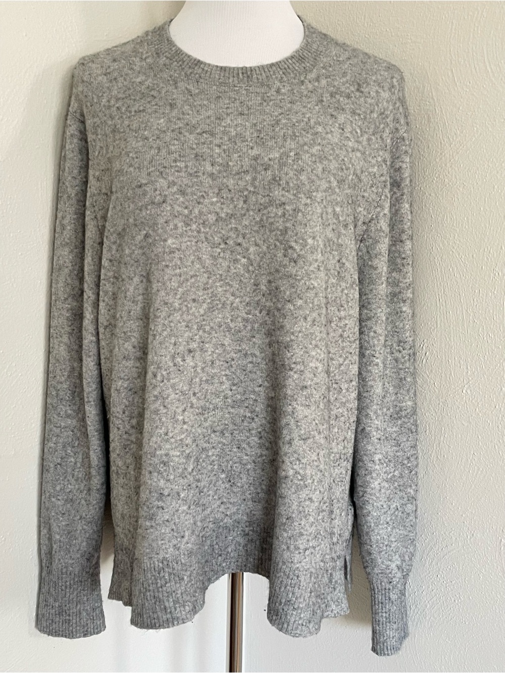 J. Crew Extra Soft Heather Gray Wool Blend Crewneck Sweater Plus Size 2X